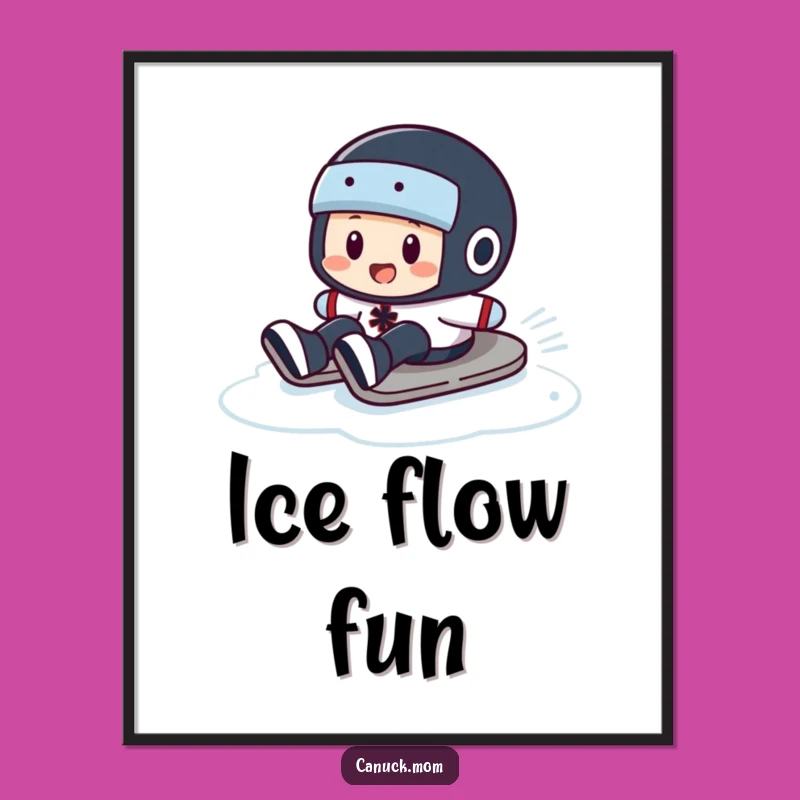 Funny Puck Slide Digital Art: Instant Action with Hockey Humor