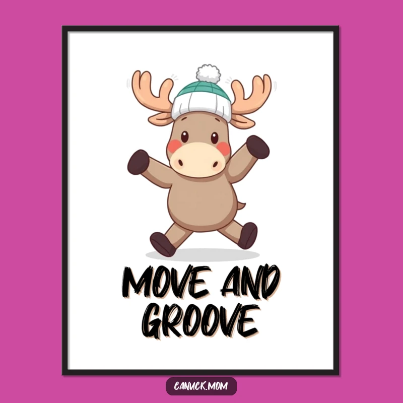 Funny Moose Dance Digital Art: Instant Joy with a Toque Moose