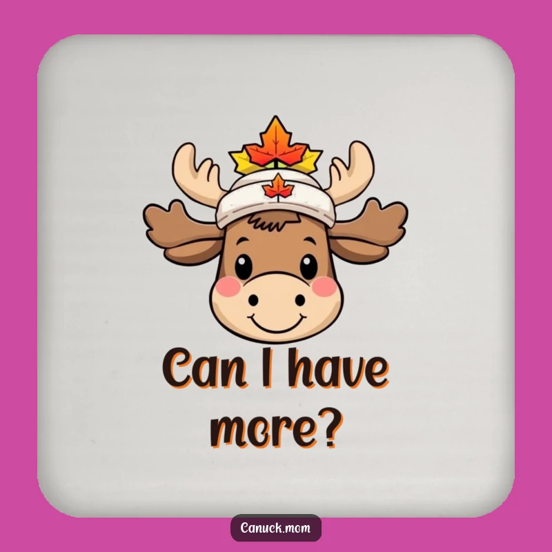 Funny Moose Maple Leaf Hat Coaster - Protect Surfaces with Canadian Charm