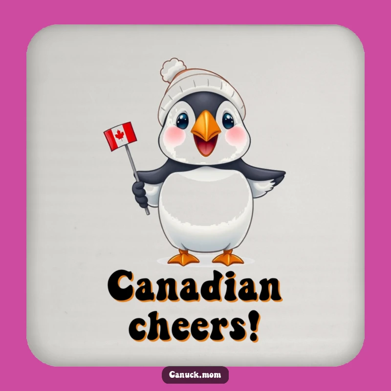 Funny Puffin Canada Drink Coaster: Puffin Protector for Tables, Hilarious Gift!