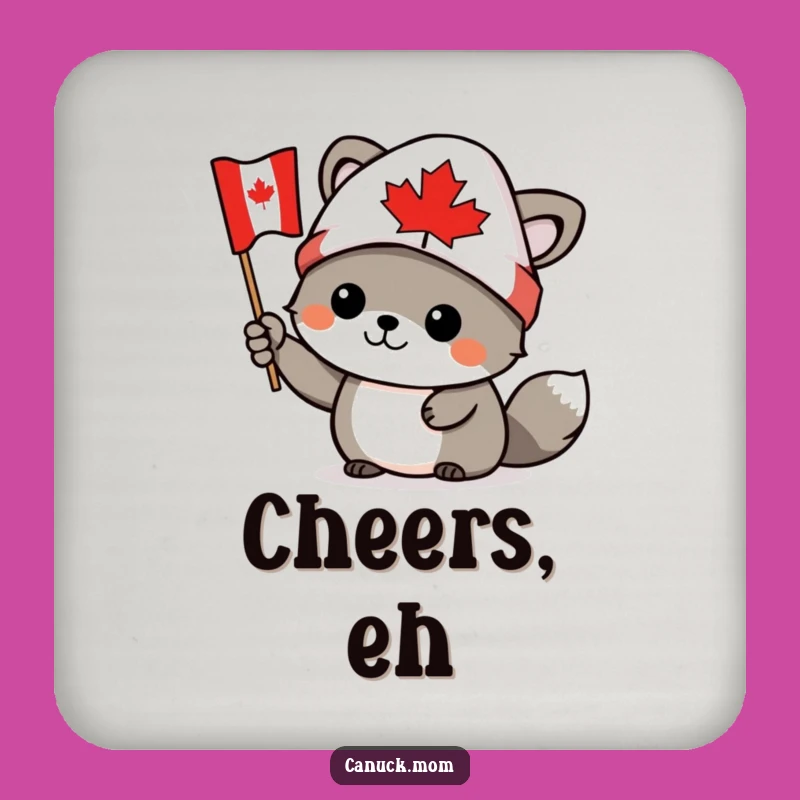 Funny Canadian Coaster - Toque Flag Humor, Protect Surfaces Gift
