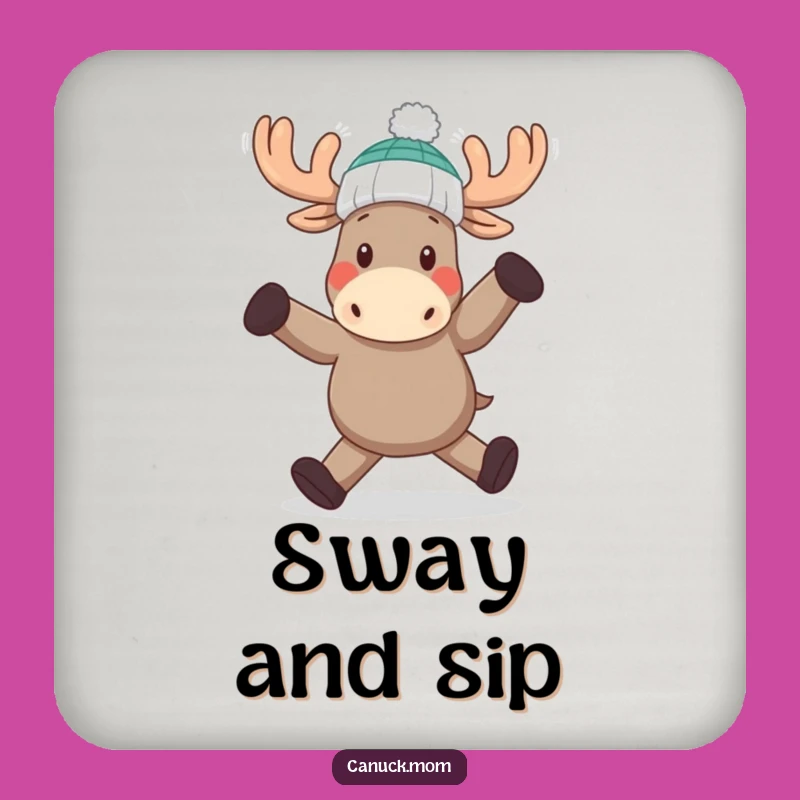 Funny Moose Dance Coaster: Protect Surfaces with This Playful Toque Moose