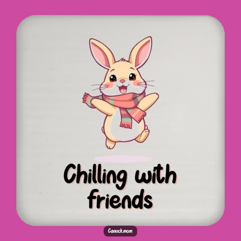 Funny Snowshoe Hare Coaster: Hopping Protection with a Scarf