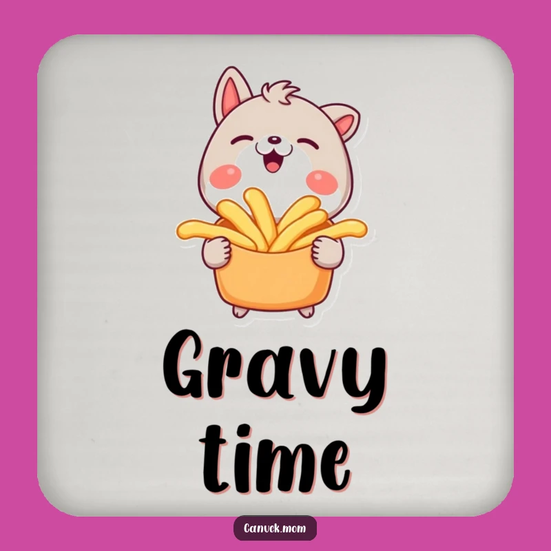 Funny Poutine Character Coasters: Protect Surfaces with Delicious Fun