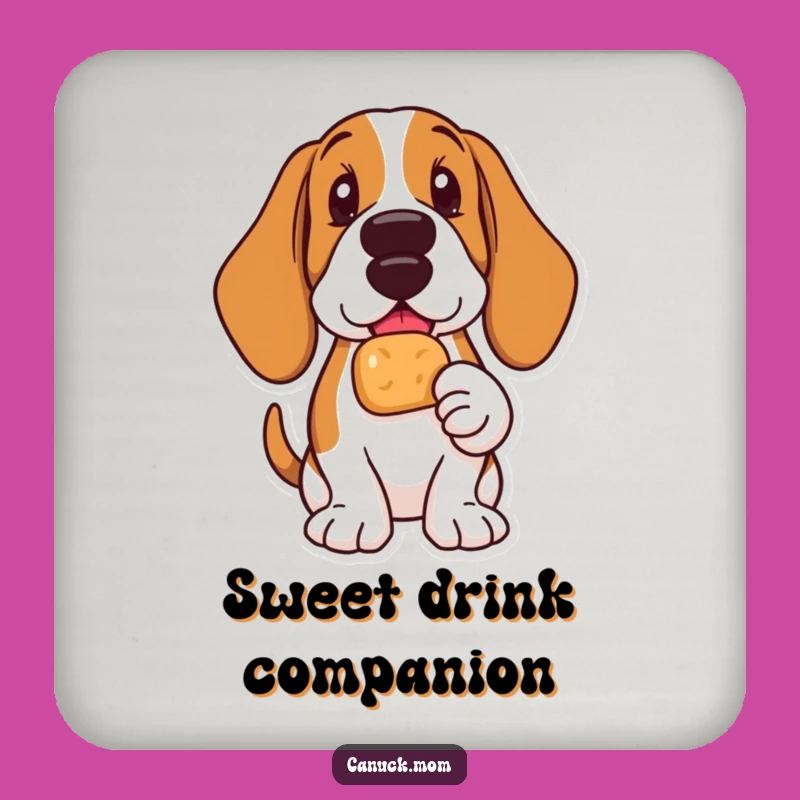 Protect Surfaces with Joy: Funny Basset Hound Timbit Coaster Set