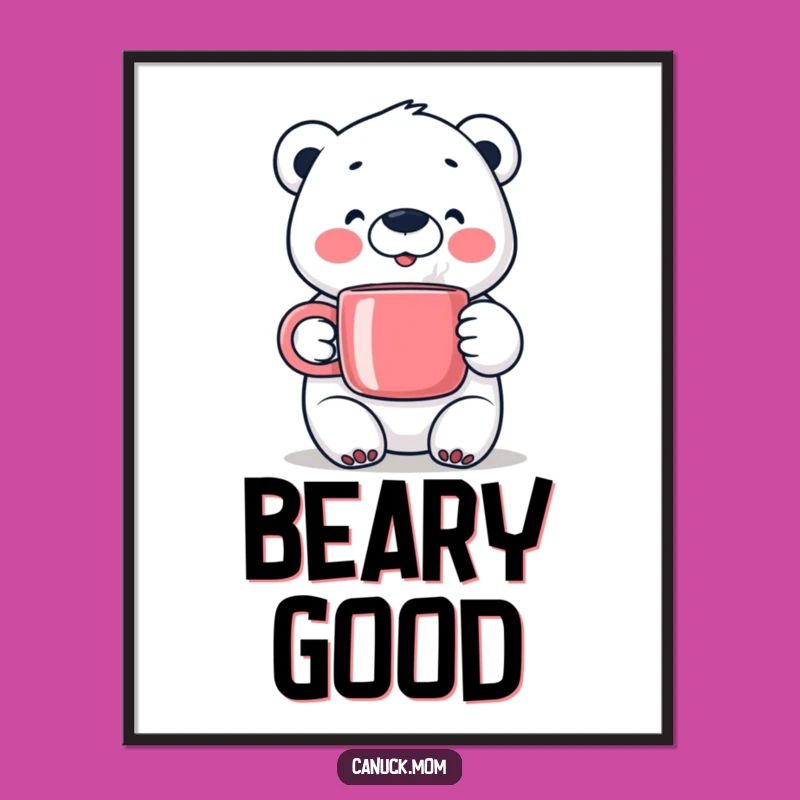 Happy Polar Bear Poster - Arctic Charm for Your Walls