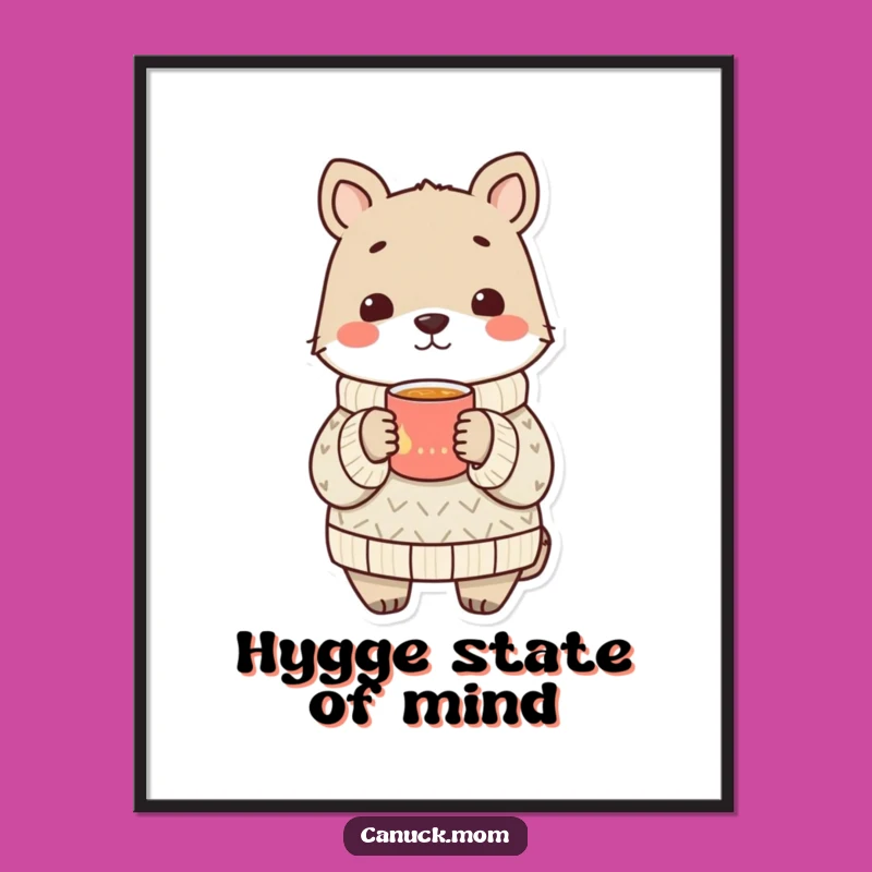 Funny Cozy Animal Sweater Poster - Warm & Cheerful Wall Art Gift