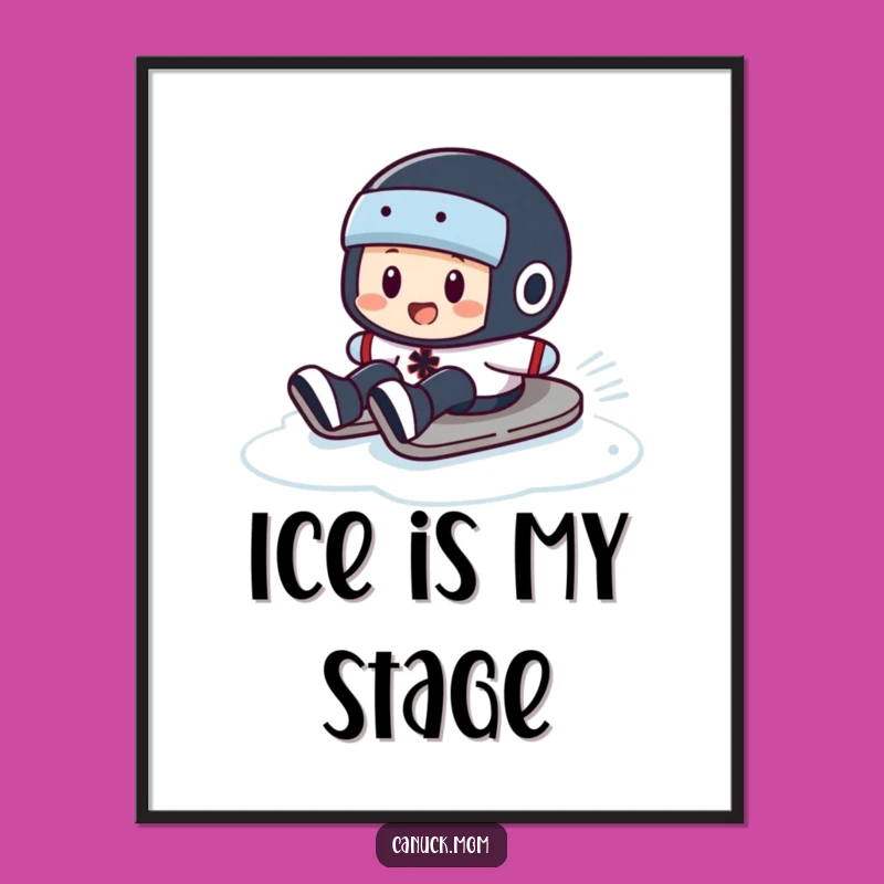 Funny Puck Slide Poster: Hockey Action Art, A Thrilling Funny Gift