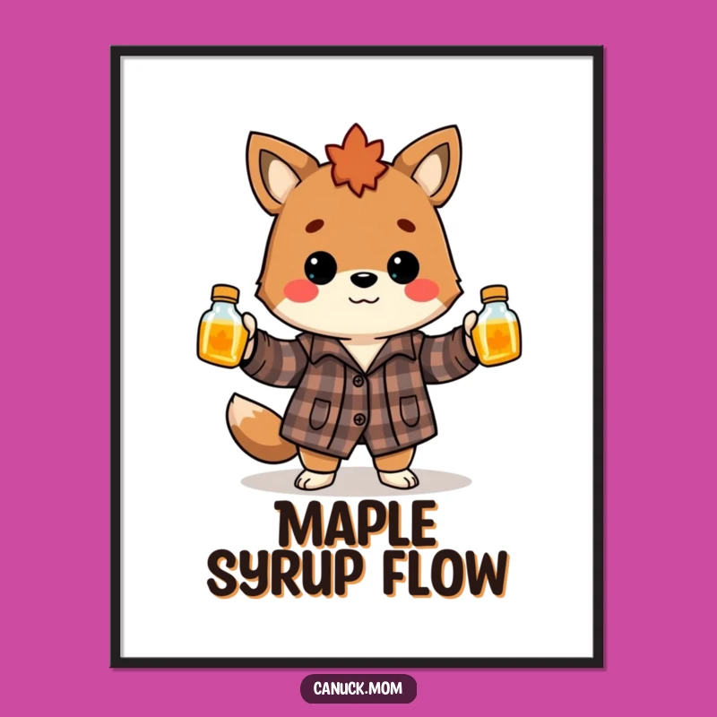 Funny Canadian Animal Syrup Juggling Poster - Hilarious Wall Art Gift