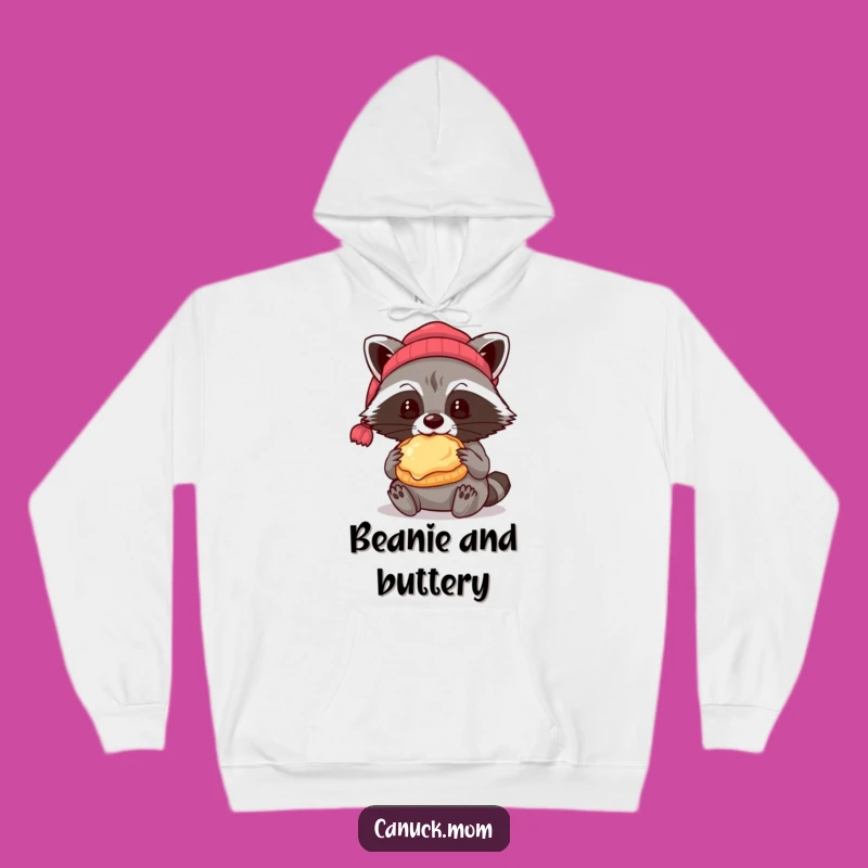 Funny Raccoon Butter Tart Hoodie: Cozy Beanie Bandit Comfort Gift