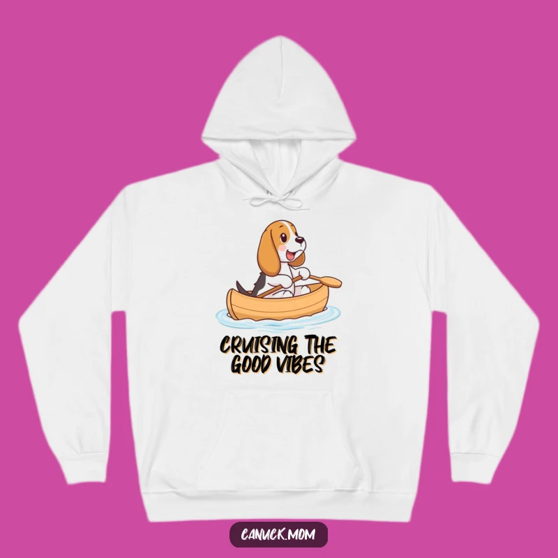 Cozy Funny Basset Hound Canoe Hoodie - Adventure Dog Comfort, Warm Funny Gift