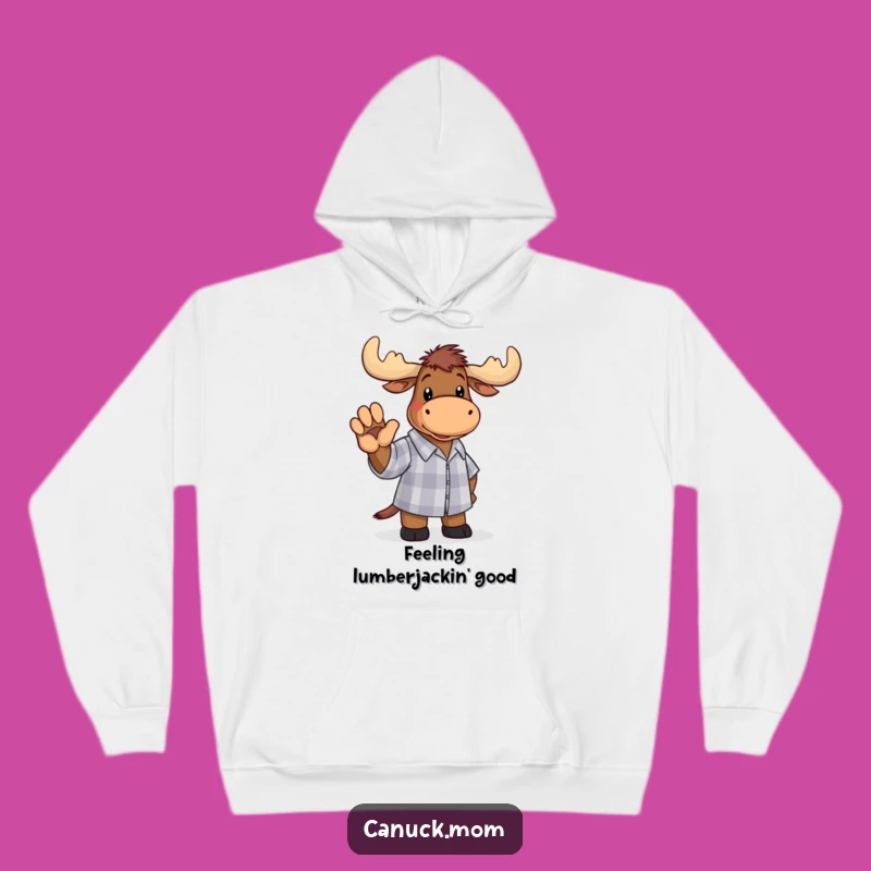 Cozy Funny Moose Checkered Shirt Hoodie: Warm Woodland Humor Gift
