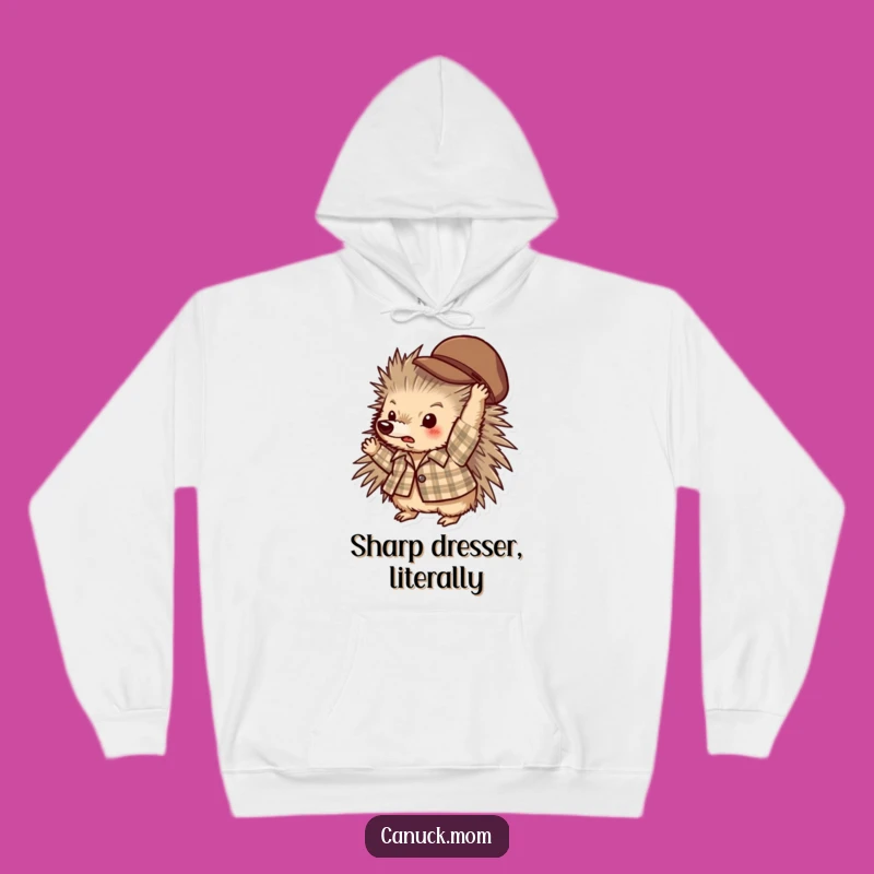 Funny Porcupine Plaid Hoodie: Cozy Hat Tosser Comfort Gift