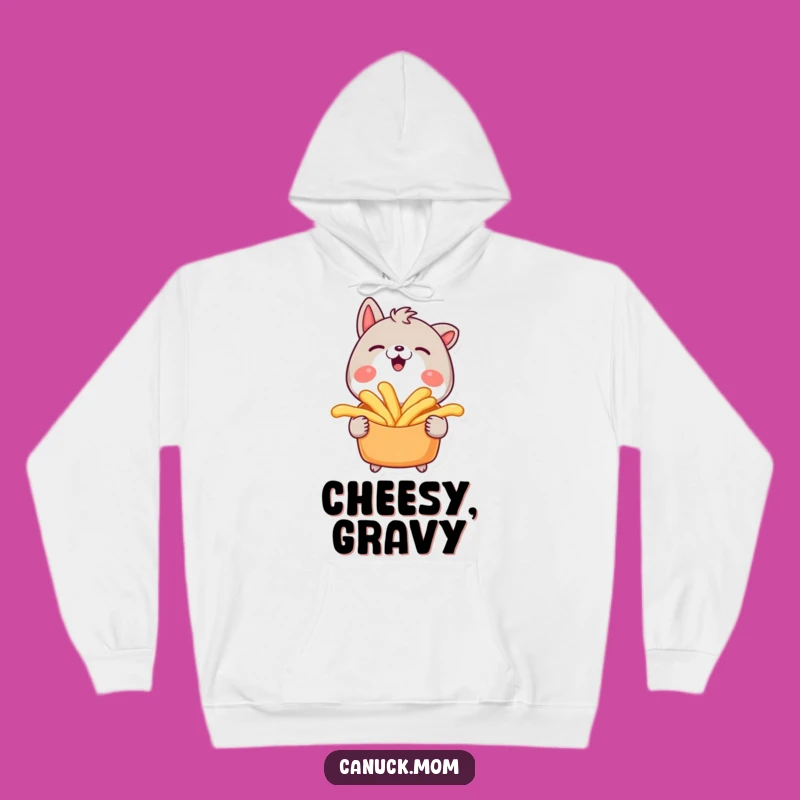 Funny Poutine Character Hoodie: Cozy Comfort for Food Lovers