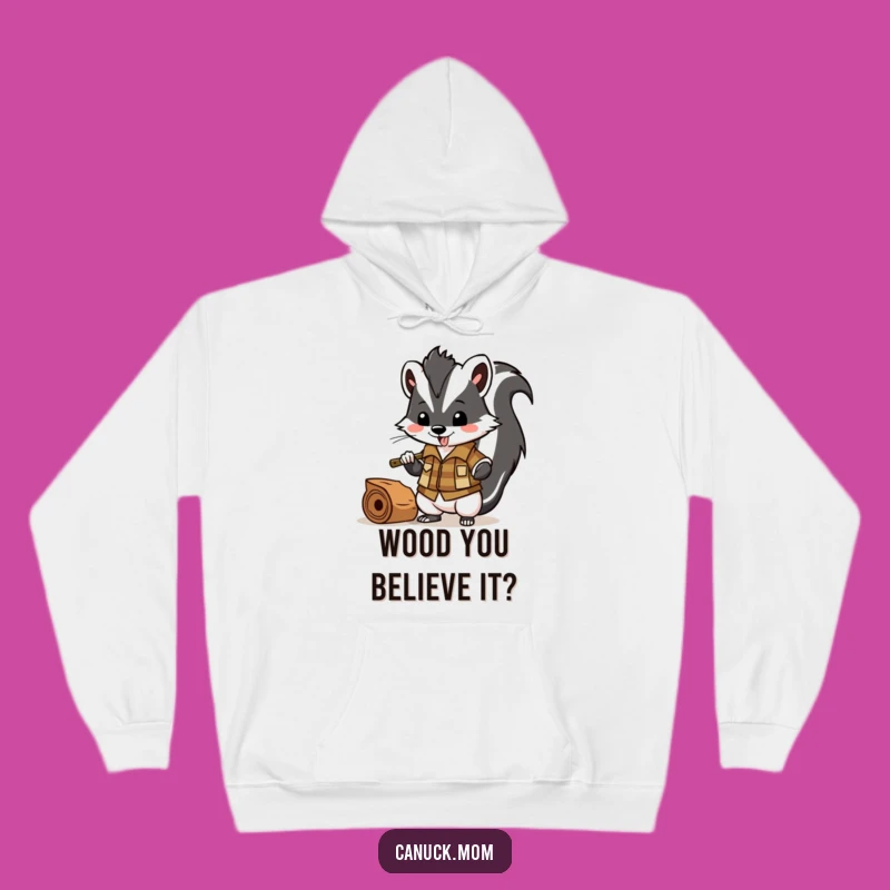 Funny Skunk Lumberjack Hoodie: Cozy Chopper Bandit Warm Gift