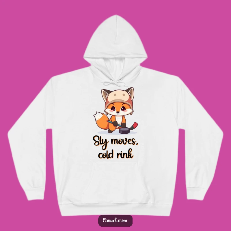 Cozy Funny Fox Hockey Puck Hoodie: Winter Warmth Gift