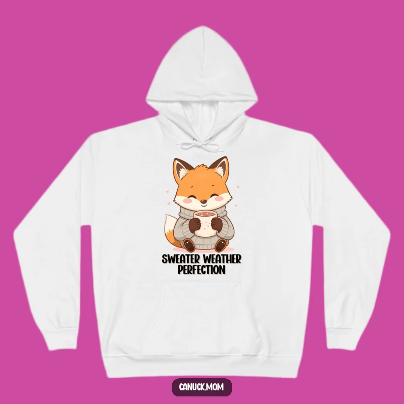 Ultra Cozy Funny Fox Cocoa Hoodie: Sweater, Hot Drink - Warm Animal Gift!