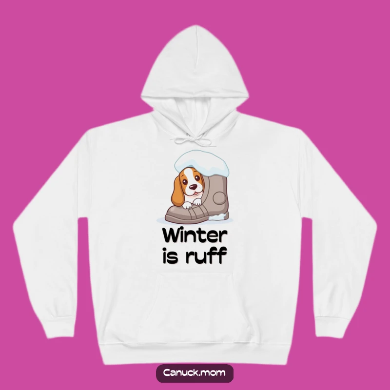 Cozy Funny Basset Hound Snowshoe Hoodie - Warm Winter Dog Gift