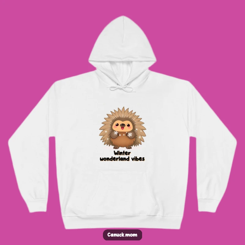 Funny Porcupine Snowflake Hoodie - Cozy Winter Animal Sweatshirt Gift