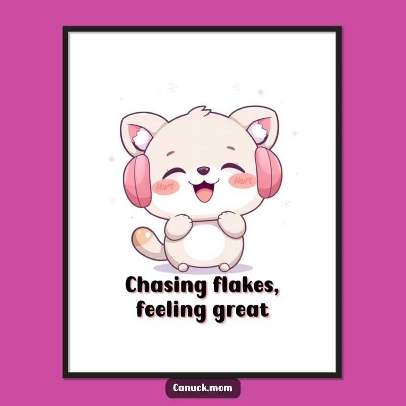 Free Printable Wall Art: Whimsical Snow Animal Bringing Laughter and Winter Fun Indoors