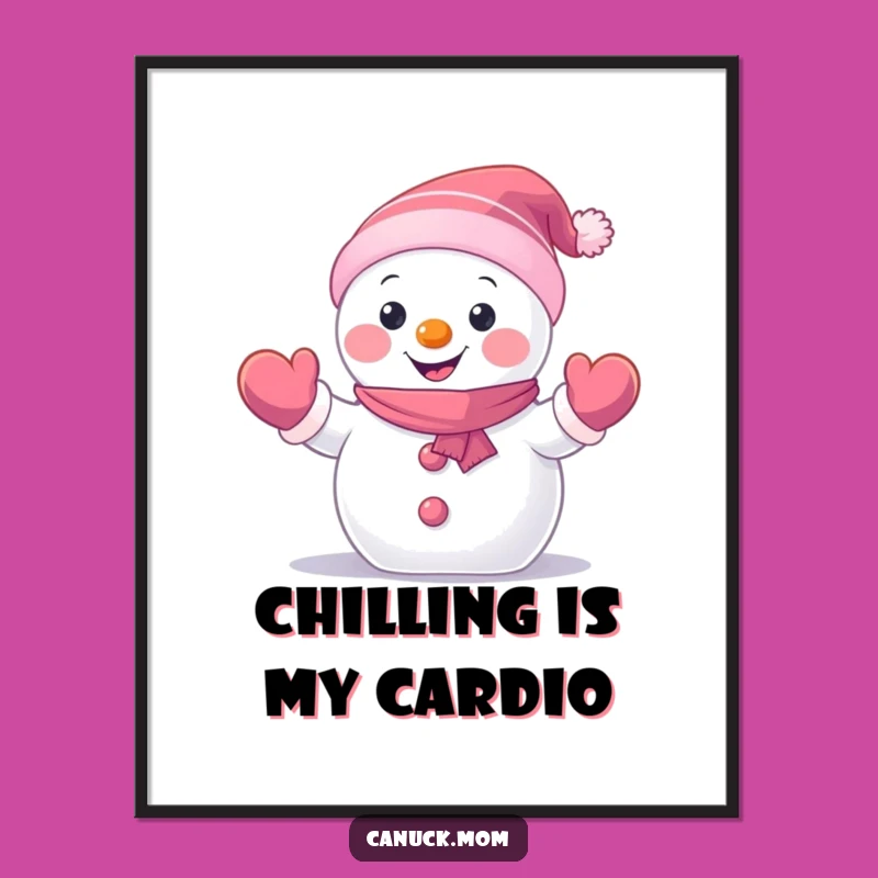 Free Printable Funny Wall Art: Snowman Waving, Winter Decor