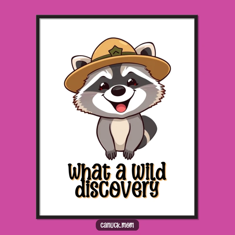 Free Printable Wall Art: Curious Raccoon Ranger - Funny Downloadable Art