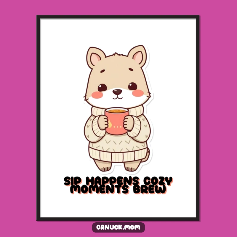 Funny Free Printable Wall Art: Cozy Sweater Animal Comfort Decor