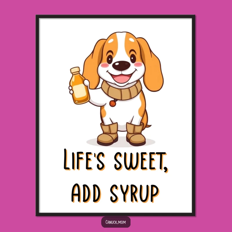 Funny Free Printable Wall Art: Syrup Basset Hound Downloadable Sweet Decor