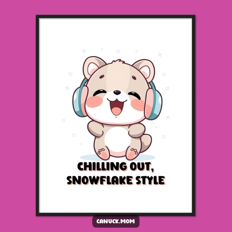 Funny Free Printable Wall Art: Whimsical Snow Animal Laughing - Downloadable Decor