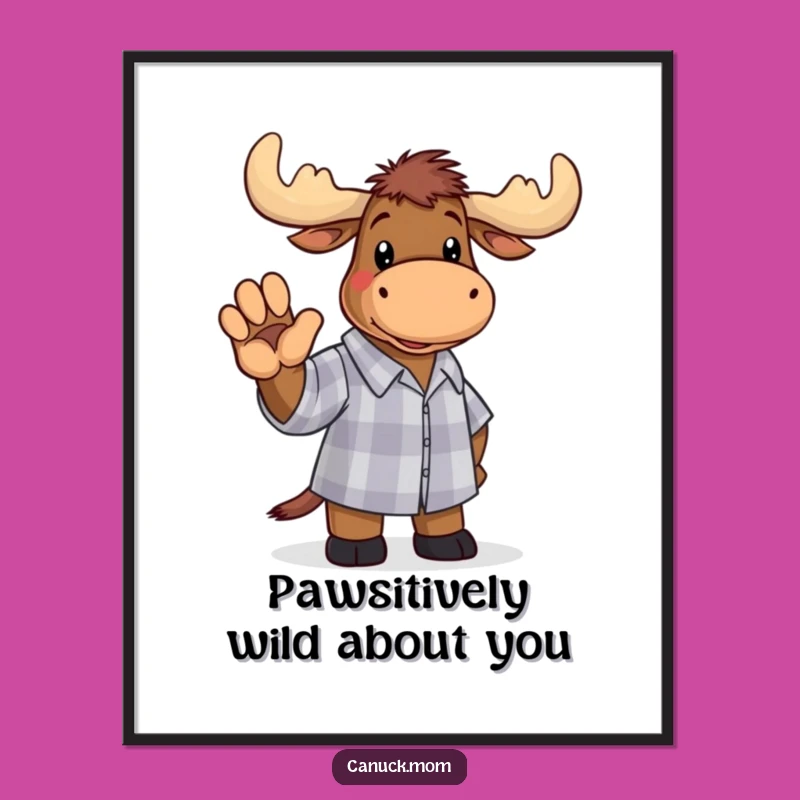 Funny Moose Wall Art Free Printable: Waving & Quirky Downloadable Decor