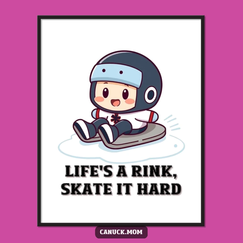 Free Printable Puck Slide Wall Art - Funny Hockey Downloadable Decor for Your Game Room!