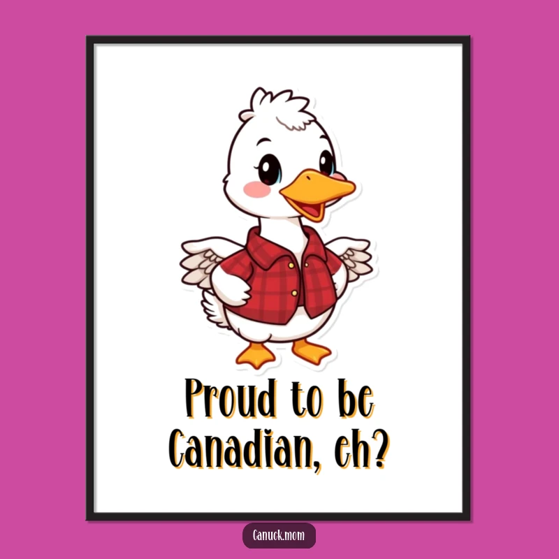 Free Printable Funny Wall Art: Canadian Goose in Plaid Shirt