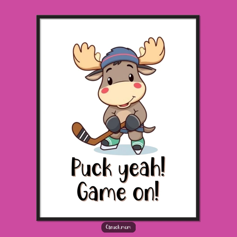 Free Printable Hockey Moose Art: Funny Downloable Decor for Sports Fans