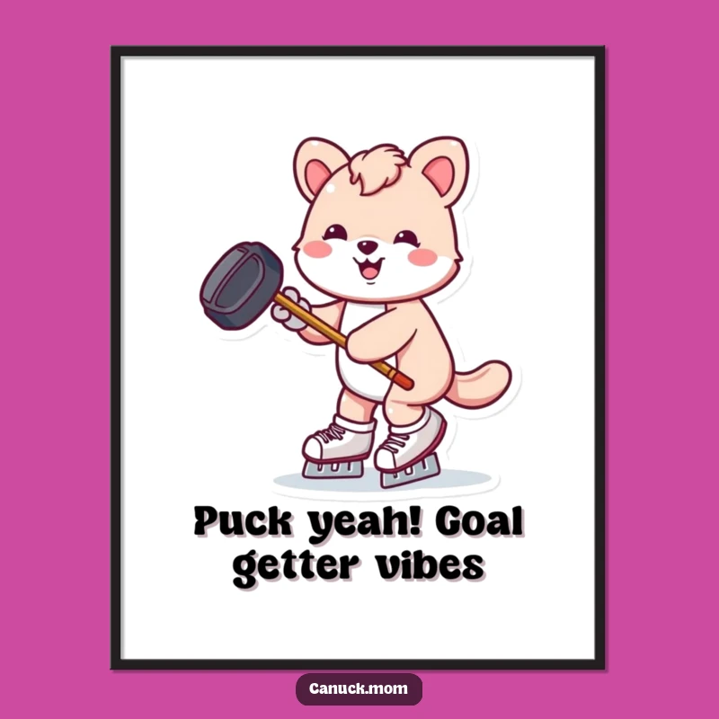 Funny Free Printable Wall Art: Skating Animal Puck Action Decor