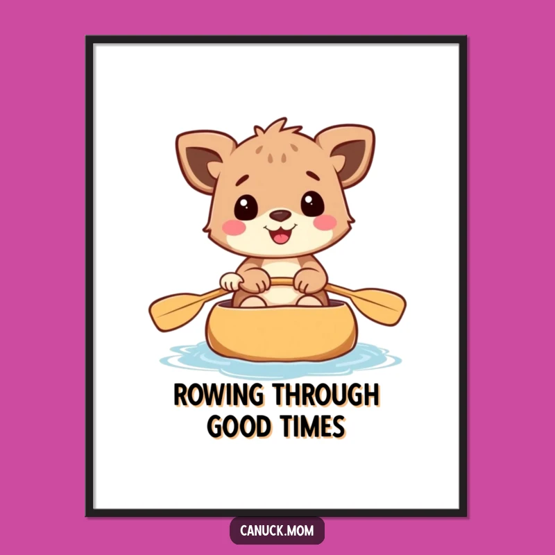 Funny Free Printable Wall Art: Cheerful Canoe Animal Adventure Decor - Downloadable Art