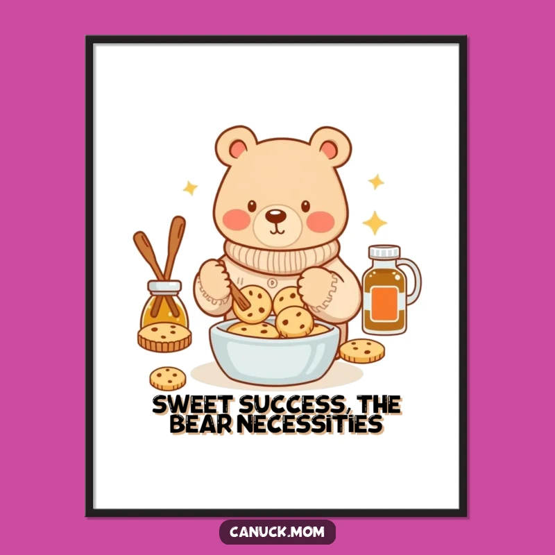 Cozy Bear Wall Art Free Printable: Baking & Sweet Downloadable Decor