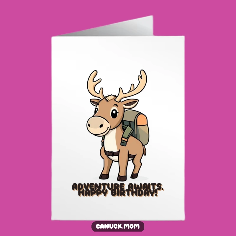 Free Printable Caribou Birthday Card: Funny Adventurous Downloadable Gift
