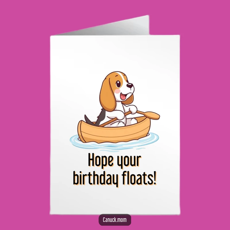Free Printable Basset Hound Canoe Birthday Card - Funny Dog Downloadable Gift