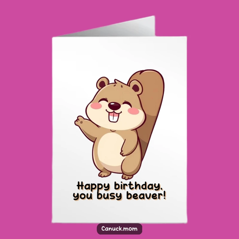 Free Printable Beaver Tail Birthday Card: Funny Animal Waves for a Joyful Celebration!