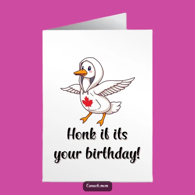 Free Printable Birthday Card: Flying Goose Hoodie, Funny Northbound Gift