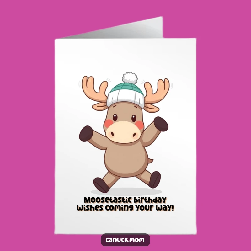Free Printable Moose Dance Birthday Card - Funny Downloadable Gift for Him or Her!