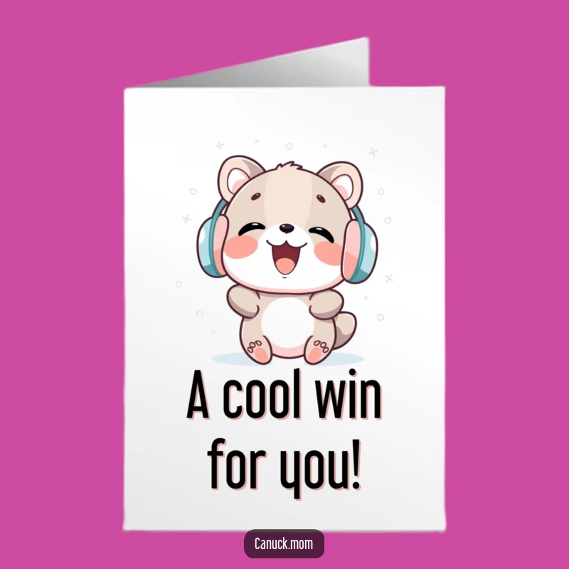 Free Printable Congrats Card: Funny Snow Animal Cheers - Downloadable Gift