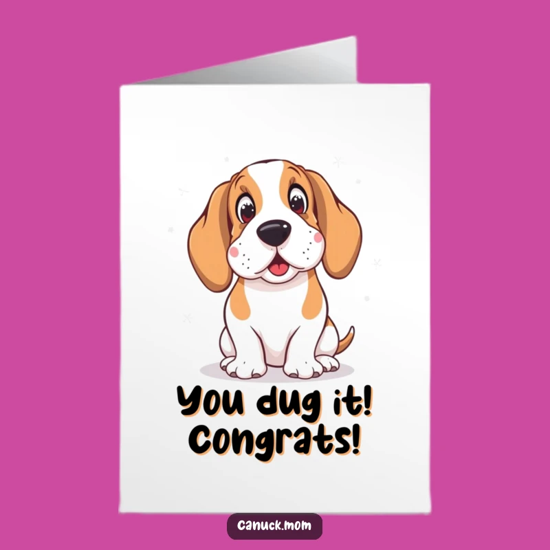 Basset Hound Snow Congrats Card: Free Printable Amused Celebration!