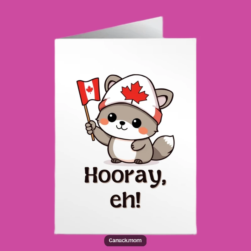 Free Printable Congrats Card: Canadian Animal Toque Cheers - Downloadable Gift