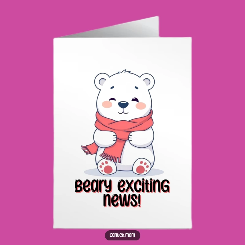 Free Printable Congrats Card: Hugging Polar Bear, Downloadable Sweet Funny Gift