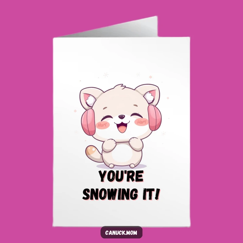 Free Printable Congrats Card: Joyful Snow Animal for a Brrr-illiant, Humorous Achievement
