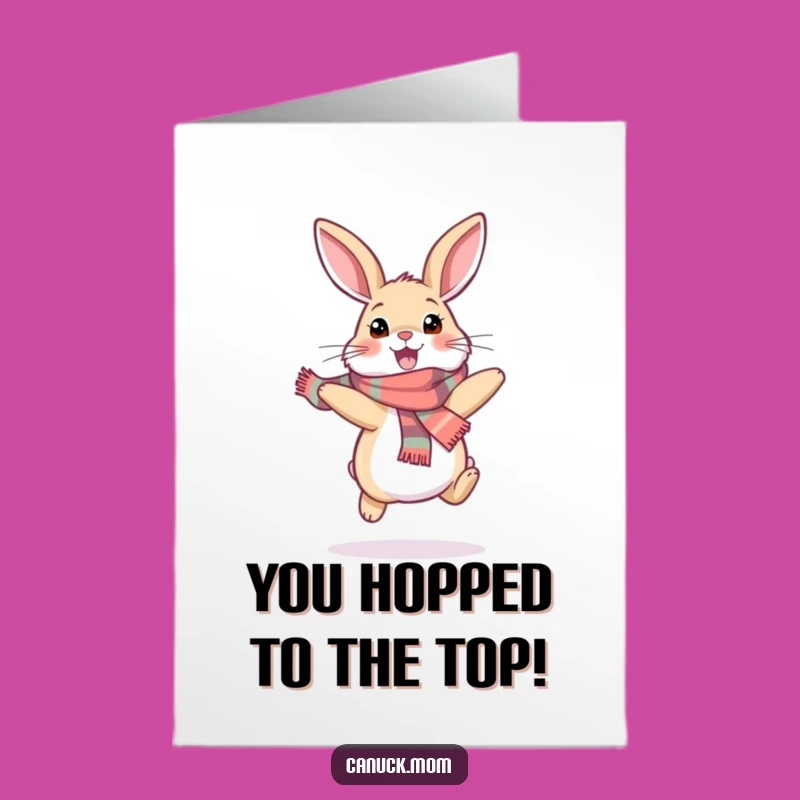 Free Printable Congrats Card: Joyful Snowshoe Hare, Humorous Downloadable Gift!