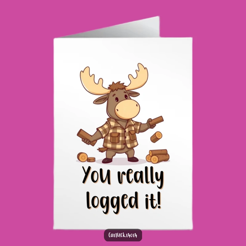 Free Printable Congrats Card: Juggling Moose Lumberjack, Downloadable Funny Gift