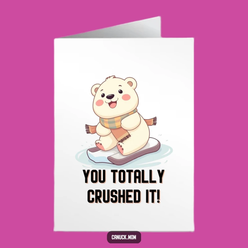 Free Printable Kawaii Polar Bear Congrats Card: Cute Downloadable Celebration