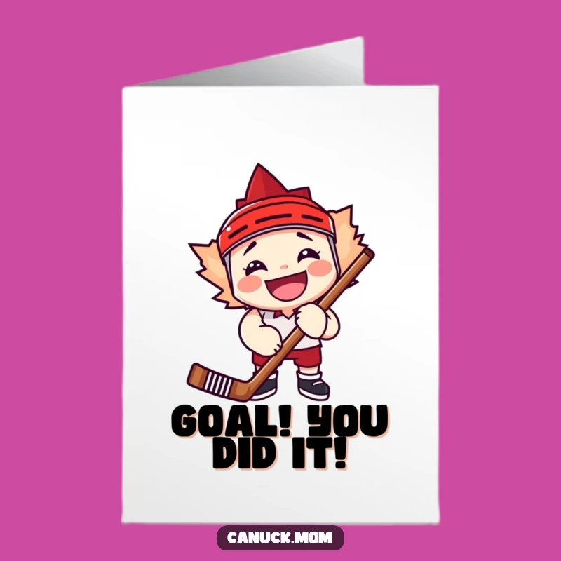 Free Printable Congrats Hockey Card: Maple Leaf Celebration